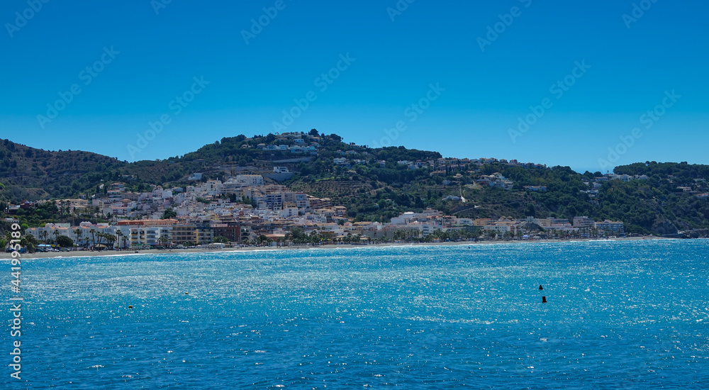 Panoramic view of the coastal bay of La Herradura in Granada, Spain