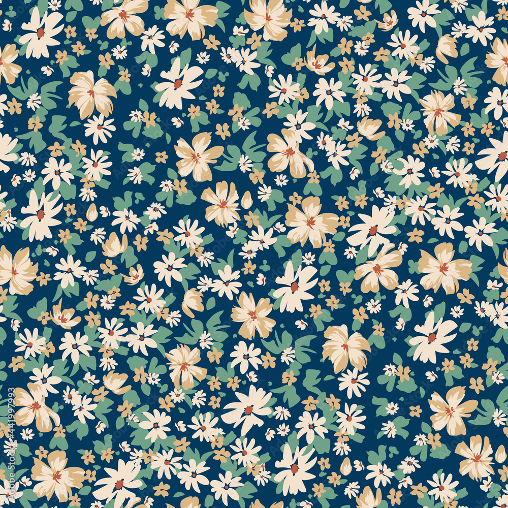 Seamless spring floral pattern with daisies for dress Stock Vector ...