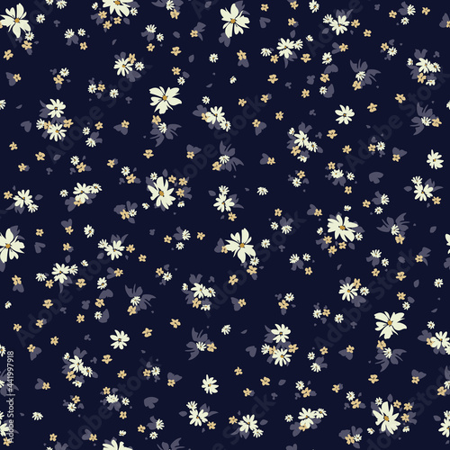 Seamless spring floral pattern with daisies for dress