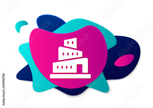 Color Babel tower bible story icon isolated on white background. Abstract banner with liquid shapes. Vector