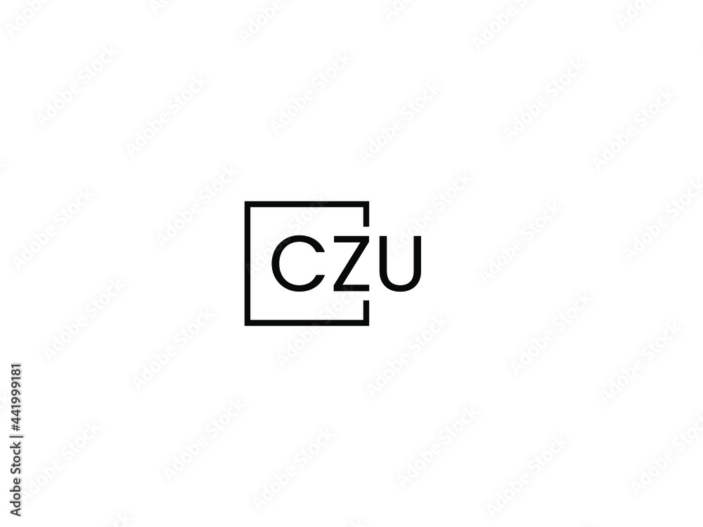 CZU letter initial logo design vector illustration - obrazy, fototapety, plakaty 