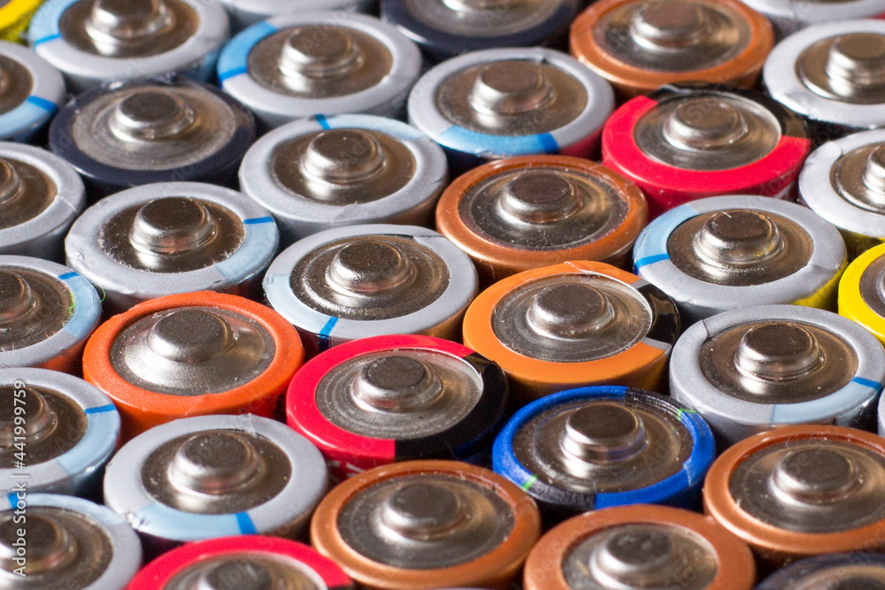 multiple stacked aaa batteries of different color and manufacturer multiple stacked aaa batteries of different color and manufacturer
