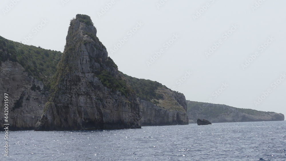 Rock mountain next to the ocean in Greece Rock mountain next to the ocean in Greece