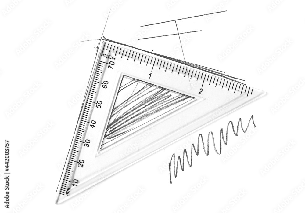 custom made wallpaper toronto digitalTransparent triangle and pencil lines, scribble isolated on white background, with clipping path