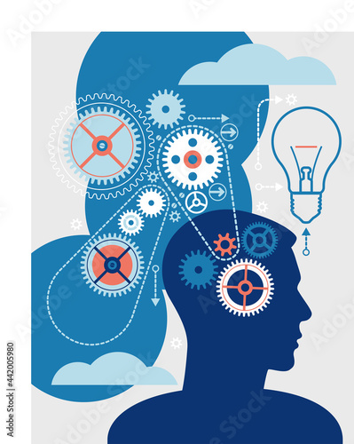 business concepts. the concept of human intelligence. people has an idea. Brain storming.