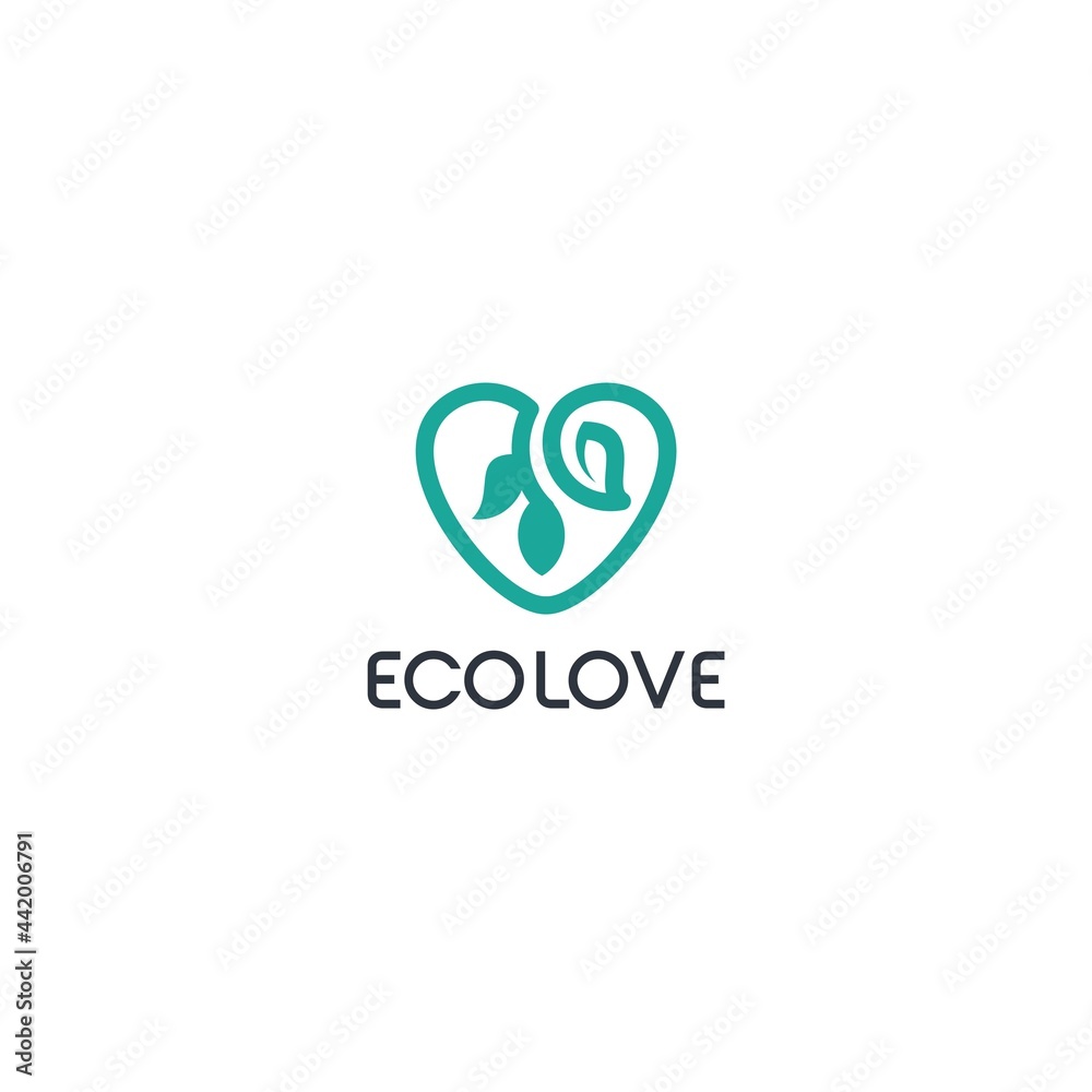 ecolove logo design templete .