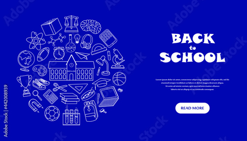 Back to school set of doodle elements.