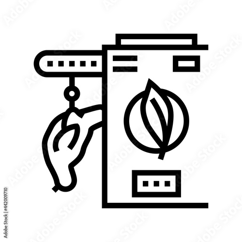 chicken feather pluck machine line icon vector. chicken feather pluck machine sign. isolated contour symbol black illustration