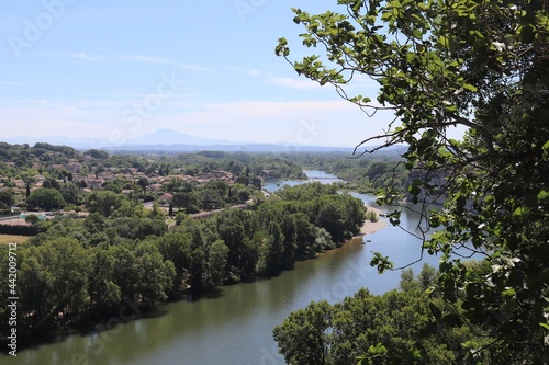 La riviere Ardeche vue depuis le village de Aigueze  village de Aigueze  departement du Gard  France