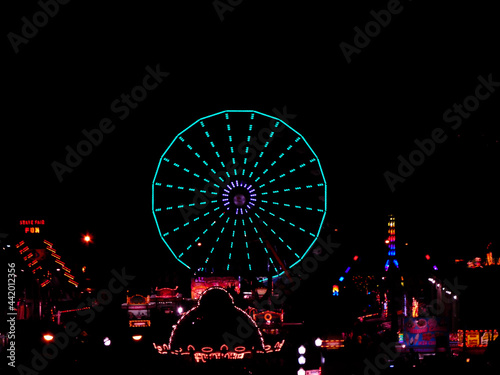 View of the Indiana state fair by night