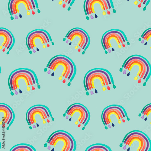 Watercolor seamless paper rainbow. Watercolor hand drawn illustration.Pattern with rainbow watercolor abstract .,seamless pattern with a fabric pattern with summer.