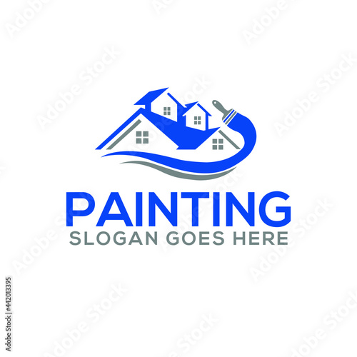Painting logo and Real Estate, Property Homes business logo design
