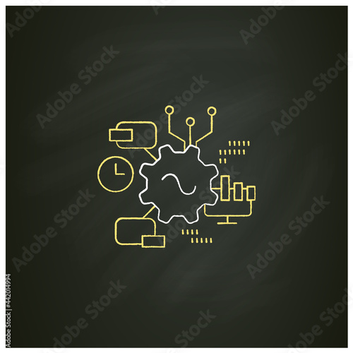 Software chalk icon. Agile software development. Creating special modern technologies. Digital transformation concept. Isolated vector illustration on chalkboard
