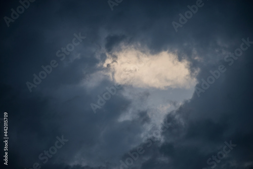 View of clouds in shaped heart background