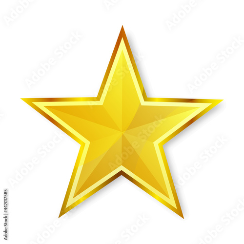 shiny golden star icon on white background  eps