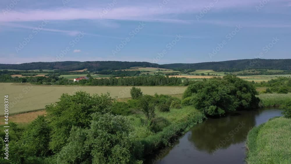 The landscape of the Werra Valley between Hesse and Thuringia at Herleshausen The landscape of the Werra Valley between Hesse and Thuringia at Herleshausen