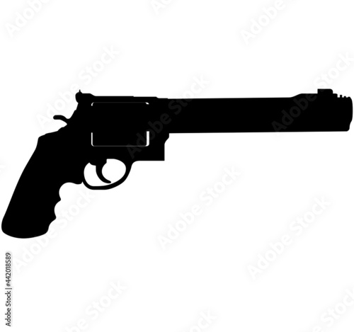 Model 500 Revolver .500 Drum Revolver. Detailed vector illustration realistic silhouette