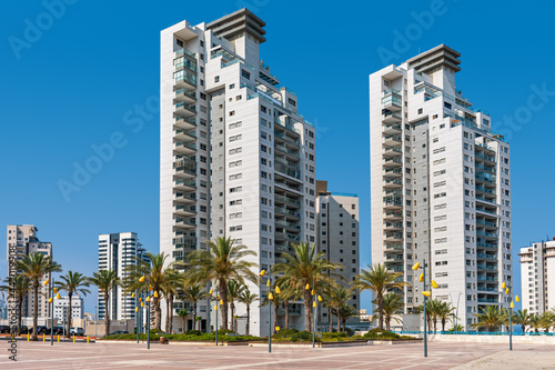 Billede på lærred New modern residential buildings in Ashdod, Israel.