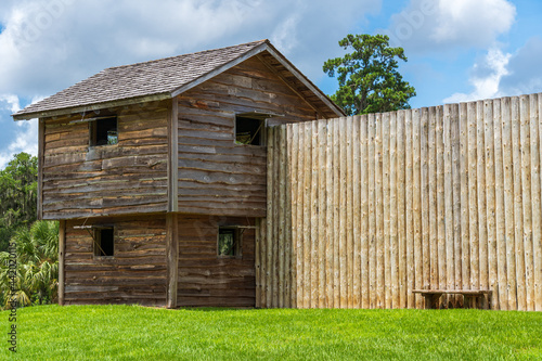 A blockhouse fortification at Fort King Historic Landmark - Ocala, Florida, USA photo