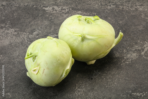 Vegan cuisine - raw kohlrabi cabbage photo