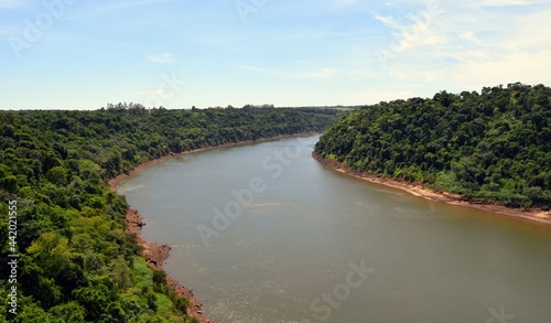 Tableau sur toile The border bend of the Parana River