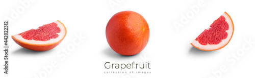 Grapefruit isolated on a white background. Citrus.