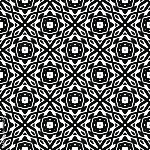 
Abstract Flower Tiles. Seamless Vector Pattern Design. Black and white pattern. 