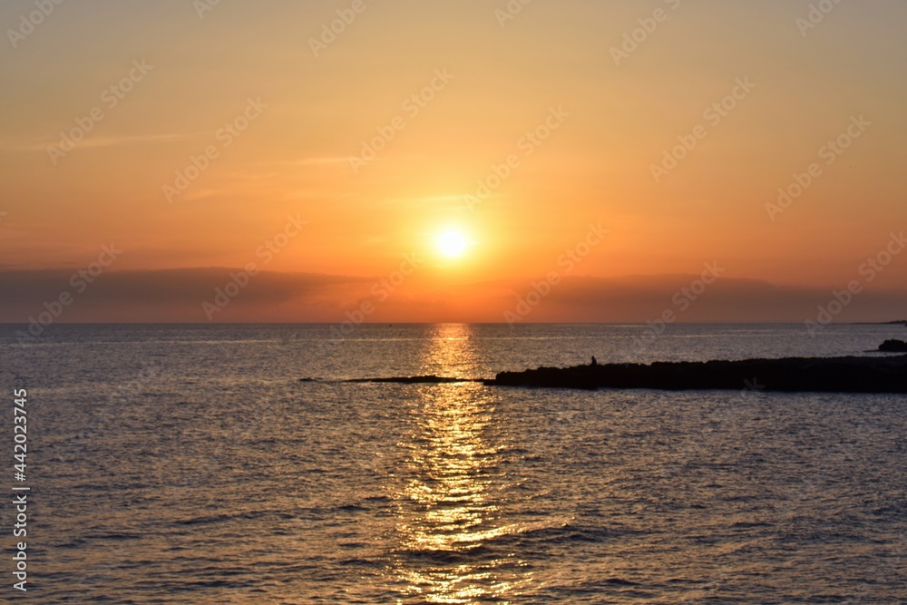 sunset over the sea