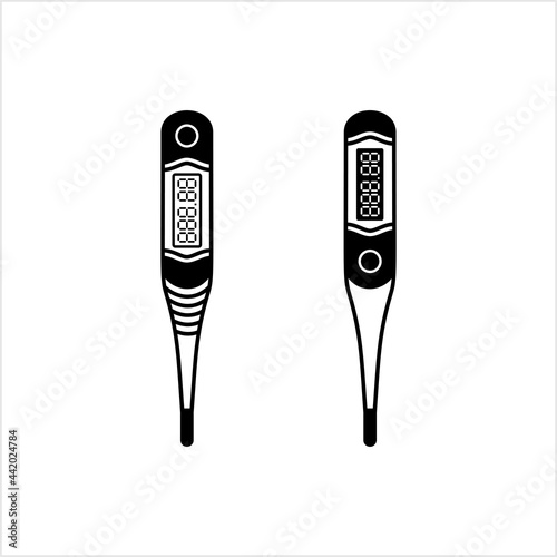 Digital Thermometer Icon, Temperature Measuring Equipment Icon