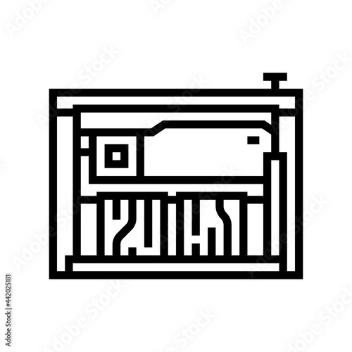 sawmill machine line icon vector. sawmill machine sign. isolated contour symbol black illustration