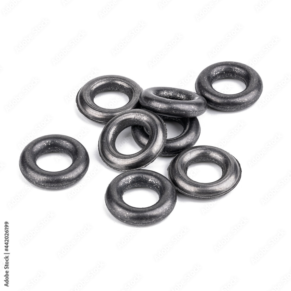 fuel injector seal ring isolated on white background.auto repair part cut out fuel injector seal ring isolated on white background.auto repair part cut out