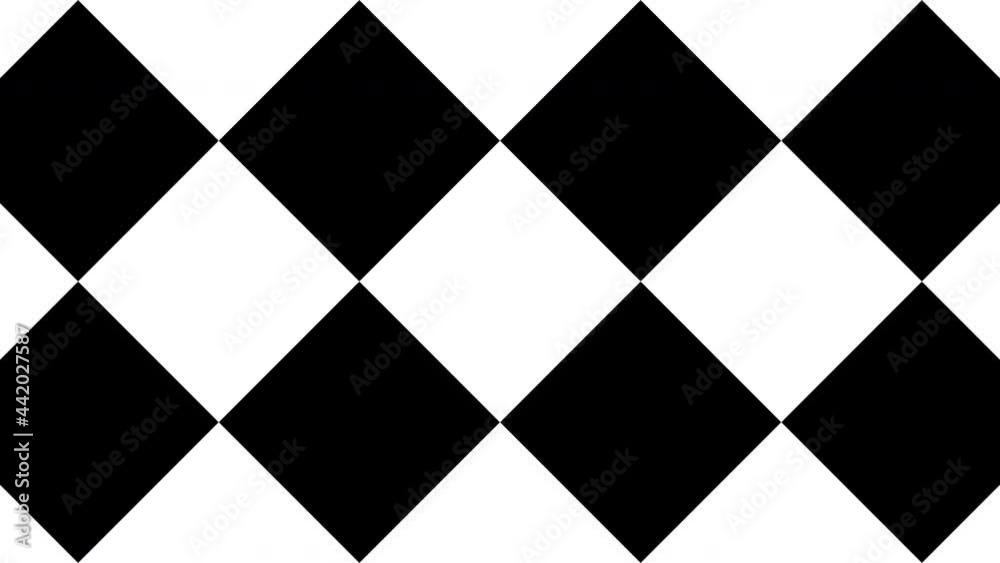 Simple geometric shapes are animated in this mosaic. Background with a seamless loop motion graphic in a flat design. Geometric design in monochrome
