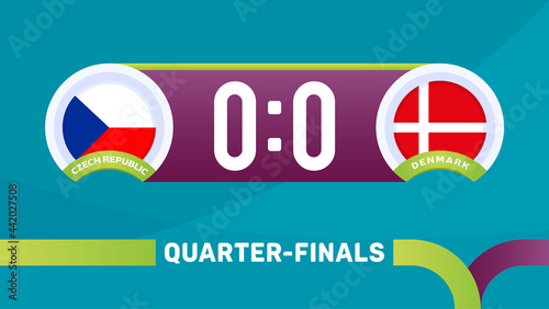 czech republic vs denmark match vector illustration Football euro 2020 championship