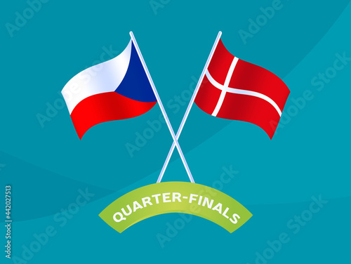 czech republic vs denmark match vector illustration Football euro 2020 championship