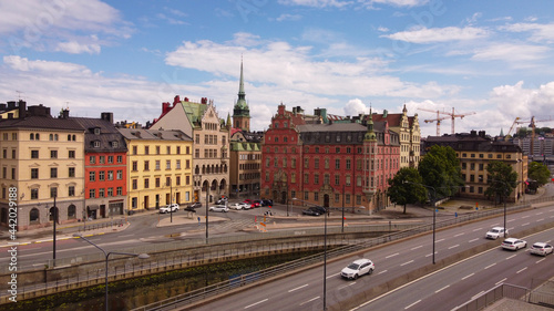 Stockholm’s Gamla Stan (old town), a shot taken with a drone, Sweden