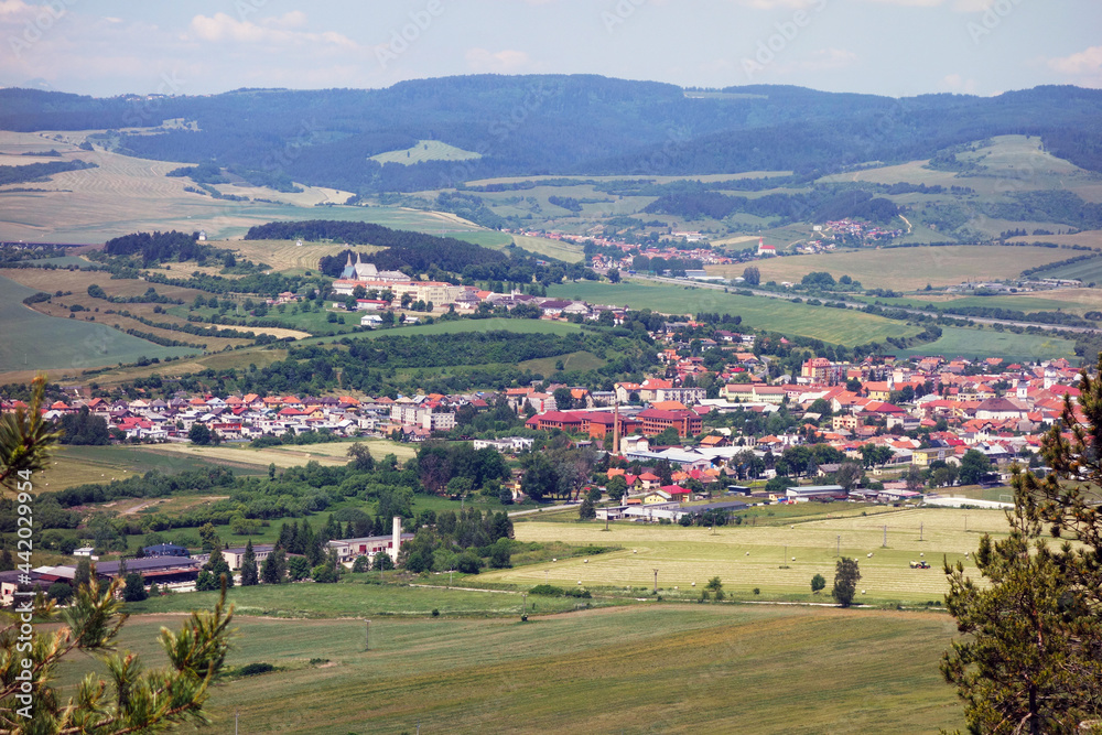 View of the town of Spišské Podhradie from the rock town of Dreveník Slovakia View of the town of Spišské Podhradie from the rock town of Dreveník Slovakia