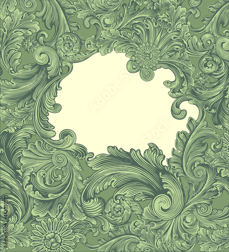 Vintage decorative ornamental frame. Editable hand drawn illustration. Vector engraving. Isolated on light background. 8 EPS