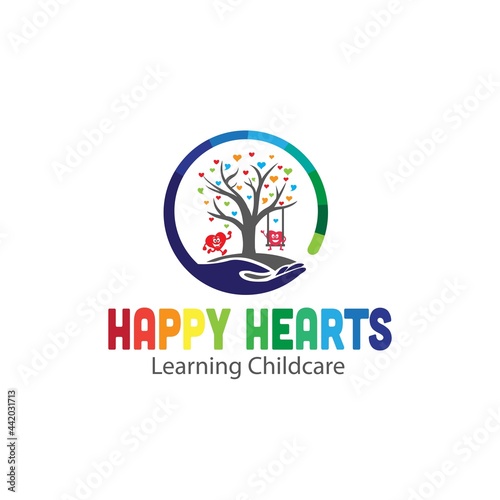happy hear logo design simple for foundation logo service
