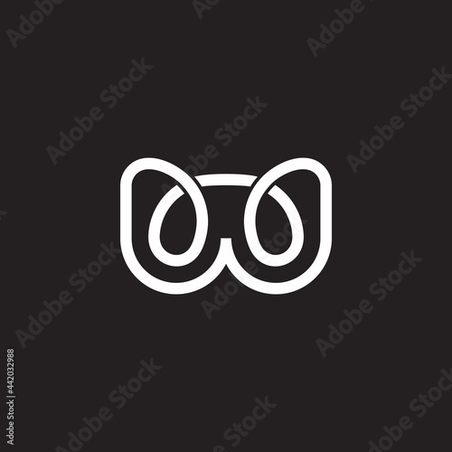 letter w abstract thin loop line logo vector