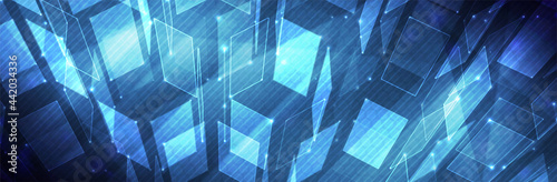 Futuristic Hexagon background. Blue Hexagonal pattern. Modern vector illustration