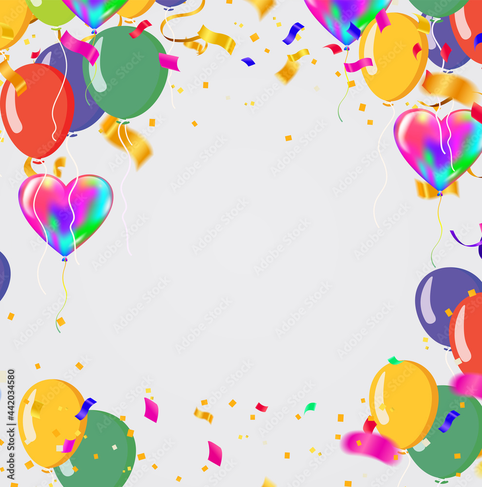 Festive Bright Background with Balloons