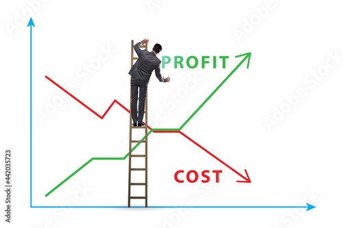 Concept of proft and loss with businessman
