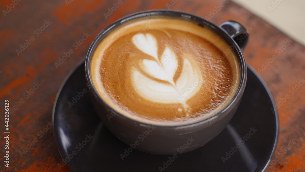 art latte cup of coffee with milk art latte cup of coffee with milk