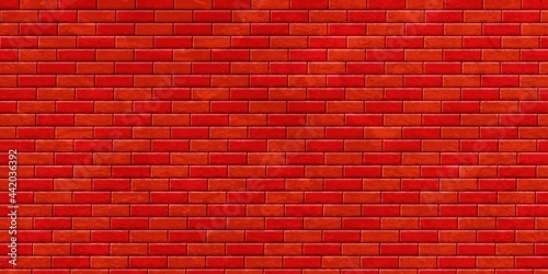 Vector realistic isolated red brick wall background for template and layout decoration.
