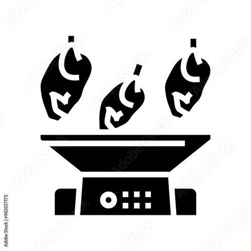 mincing machine chicken meat factory glyph icon vector. mincing machine chicken meat factory sign. isolated contour symbol black illustration