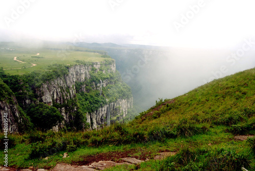Beautiful landscape in canyon with stunning green view in Rio Grande do Sul, Brazil. mountain weather