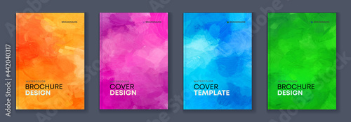 Watercolor background A4 booklet colourful cover bundle set