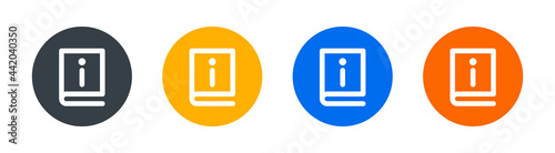 Information book icon or info guidebook icon vector illustration.