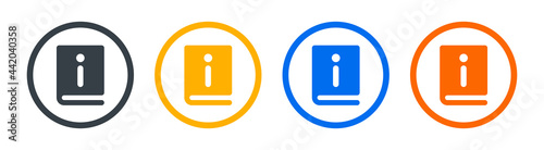 Guide book icon set.