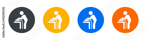 Housekeeping work icon. Iron with ironing board symbol vector illustration